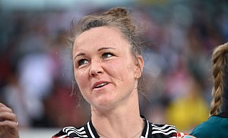 Marina Hegering beendet ihre Karriere im Nationalteam. - Sebastian Christoph Gollnow/dpa Marina Hegering beendet ihre Karriere im Nationalteam. - Sebastian Christoph Gollnow/dpa