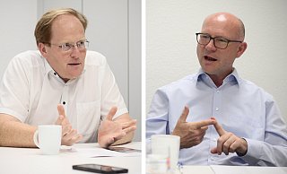 Zwischen Maik Büssing (l.) und Christian Antl kommt es zur Stichwahl. - Felix Eisele Zwischen Maik Büssing (l.) und Christian Antl kommt es zur Stichwahl. - Felix Eisele