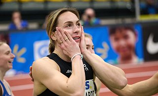 Alexandra Burghardt gewann die deutsche Hallenmeisterschaft über die 60 Meter. - Bernd Thissen/dpa Alexandra Burghardt gewann die deutsche Hallenmeisterschaft über die 60 Meter. - Bernd Thissen/dpa