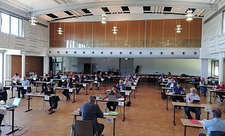 Der Rahdener Rat tagt derzeit in der Aula des Gymnasiums. Hier findet am 5. November die konstituierende Sitzung des neuen Stadtrates statt. - Joern Spreen-Ledebur Der Rahdener Rat tagt derzeit in der Aula des Gymnasiums. Hier findet am 5. November die konstituierende Sitzung des neuen Stadtrates statt. - Joern Spreen-Ledebur