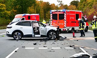 Der Unfall ereignete sich an der Einmündung der Lichtenauer Straße (K69) in die Husener Straße (L817). - Ralph Meyer Der Unfall ereignete sich an der Einmündung der Lichtenauer Straße (K69) in die Husener Straße (L817). - Ralph Meyer