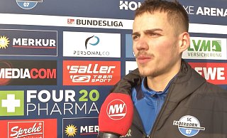 Filip Bilbija vom SC Paderborn steht im Videointerview Rede und Antwort. - Robert Hilberath Filip Bilbija vom SC Paderborn steht im Videointerview Rede und Antwort. - Robert Hilberath