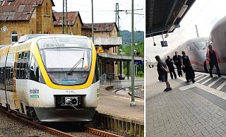 Bei einer Eurobahn (l.) und einem ICE gingen Scheiben zu Bruch. Der ICE auf dem Weg nach Düsseldorf musste damals in Gütersloh aus dem Verkehr genommen werden. - Keolis / Patrick Menzel Bei einer Eurobahn (l.) und einem ICE gingen Scheiben zu Bruch. Der ICE auf dem Weg nach Düsseldorf musste damals in Gütersloh aus dem Verkehr genommen werden. - Keolis / Patrick Menzel