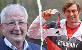 Der Sportfunktionär Holger Diekmann (links) und der Sportler Sebastian Dietz gehen künftig wohl getrennte Wege. - Ulf Hanke/ Picture aliance/Dpa Montage Felix Eisele Der Sportfunktionär Holger Diekmann (links) und der Sportler Sebastian Dietz gehen künftig wohl getrennte Wege. - Ulf Hanke/ Picture aliance/Dpa Montage Felix Eisele