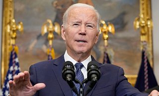 Joe Biden, Präsident der USA, spricht über die Ukraine im Roosevelt Room des Weißen Hauses. - Susan Walsh/AP/dpa Joe Biden, Präsident der USA, spricht über die Ukraine im Roosevelt Room des Weißen Hauses. - Susan Walsh/AP/dpa