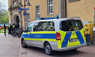 Am Berliner Platz: Seit 1996 ist die City-Wache im denkmalgeschützten Gebäude des Alten Amtsgerichtes untergebracht. - Ludger Osterkamp Am Berliner Platz: Seit 1996 ist die City-Wache im denkmalgeschützten Gebäude des Alten Amtsgerichtes untergebracht. - Ludger Osterkamp