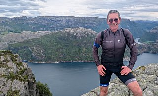 Hartmut Ortstadt, ein Mega-Radler. In achteinhalb Wochen fuhr er 6.000 Kilometern und erlebte eine atemberaubende Landschaft mit zahllosen Fjorden und tiefen Bergeinschnitten an der Küste Norwegens.?Foto: Ortstadt - Ortstadt Hartmut Ortstadt, ein Mega-Radler. In achteinhalb Wochen fuhr er 6.000 Kilometern und erlebte eine atemberaubende Landschaft mit zahllosen Fjorden und tiefen Bergeinschnitten an der Küste Norwegens.?Foto: Ortstadt - Ortstadt