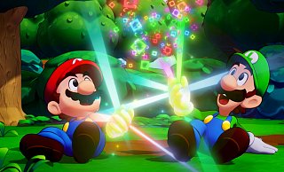 Unschlagbares Duo: In "Mario und Luigi: Brothership" stürzen wir uns mit dem eingespielten Brüderpaar ins Abenteuer. - Nintendo Unschlagbares Duo: In "Mario und Luigi: Brothership" stürzen wir uns mit dem eingespielten Brüderpaar ins Abenteuer. - Nintendo