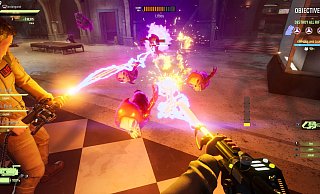 Bloß nicht die Strahlen kreuzen: Es geht dem pinken Geist an den Kragen, und zwar zusammen. «Ghostbusters: Spirits Unleashed» ist als asymmetrisches Multiplayer-Game ausgelegt. - Illfonic/dpa-tmn Bloß nicht die Strahlen kreuzen: Es geht dem pinken Geist an den Kragen, und zwar zusammen. «Ghostbusters: Spirits Unleashed» ist als asymmetrisches Multiplayer-Game ausgelegt. - Illfonic/dpa-tmn