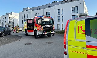 Im ersten Stock eines Mehrfamilienhauses in der Straße Kreienhöfen brannte Essen auf dem Herd. - Ralph Meyer Im ersten Stock eines Mehrfamilienhauses in der Straße Kreienhöfen brannte Essen auf dem Herd. - Ralph Meyer