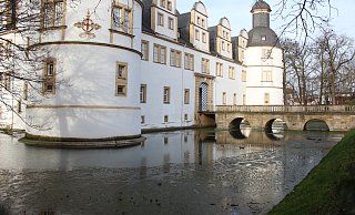 Der Wasserstand und die Pflege der Gräfte des Neuhäuser Schlosses beschäftigt die Lokalpolitik und die Verwaltung. Das Wassergeflügel aber fühlt sich dort wohl. - Anna-Lena Hinder Der Wasserstand und die Pflege der Gräfte des Neuhäuser Schlosses beschäftigt die Lokalpolitik und die Verwaltung. Das Wassergeflügel aber fühlt sich dort wohl. - Anna-Lena Hinder