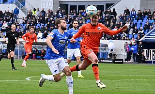 SCP-Verteidiger Felix Götze (r.) ließ auch Darmstadts Stürmer Killian Corredor nicht zur Entfaltung kommen. - Imago Images SCP-Verteidiger Felix Götze (r.) ließ auch Darmstadts Stürmer Killian Corredor nicht zur Entfaltung kommen. - Imago Images