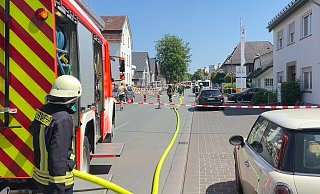 In Gütersloh an der Friedrichsdorfer Straße wurde eine Gasleitung beschädigt. - Thorsten Heß In Gütersloh an der Friedrichsdorfer Straße wurde eine Gasleitung beschädigt. - Thorsten Heß