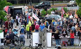 Aktionstag gegen Tönnies: Etwa 150 Demonstranten waren vor Ort. - Andreas Frücht Aktionstag gegen Tönnies: Etwa 150 Demonstranten waren vor Ort. - Andreas Frücht