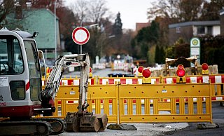 Die Ernst-Reuter-Straße in Bünde wird aktuell saniert. - Gerald Dunkel Die Ernst-Reuter-Straße in Bünde wird aktuell saniert. - Gerald Dunkel