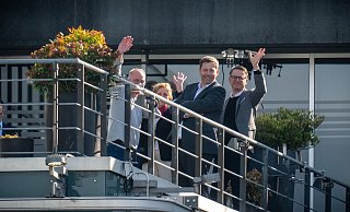 Bei den Sondierungsgesprächen wird gute Stimmung demonstriert. - Michael Kappeler/dpa Bei den Sondierungsgesprächen wird gute Stimmung demonstriert. - Michael Kappeler/dpa