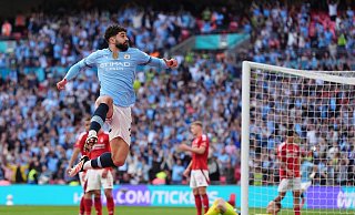 Josko Gvardiol von Manchester City feiert sein Tor. - Bradley Collyer/PA Wire/dpa Josko Gvardiol von Manchester City feiert sein Tor. - Bradley Collyer/PA Wire/dpa