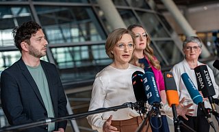 Die Grünen machen Druck auf Union und SPD. - Michael Kappeler/dpa Die Grünen machen Druck auf Union und SPD. - Michael Kappeler/dpa