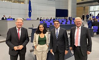Die vier heimischen Abgeordneten (von links) Achim Post (SPD), Schahina Gambir (Grüne), Dr. Oliver Vogt (CDU) und Frank Schäffler (FDP) freuen sich auf die Zusammenarbeit. - Privat Die vier heimischen Abgeordneten (von links) Achim Post (SPD), Schahina Gambir (Grüne), Dr. Oliver Vogt (CDU) und Frank Schäffler (FDP) freuen sich auf die Zusammenarbeit. - Privat