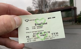 5,30 Euro kostete die Fahrt mit dem Nachtbus von Schloß Neuhaus nach Hövelhof. - Jens Reddeker 5,30 Euro kostete die Fahrt mit dem Nachtbus von Schloß Neuhaus nach Hövelhof. - Jens Reddeker