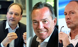 Sie leiten einige der Top-Unternehmen in Gütersloh: Markus Miele (v.l.), Thomas Hagedorn und Thomas Rabe (Bertelsmann). - Andreas Frücht | Patrick Menzel Sie leiten einige der Top-Unternehmen in Gütersloh: Markus Miele (v.l.), Thomas Hagedorn und Thomas Rabe (Bertelsmann). - Andreas Frücht | Patrick Menzel
