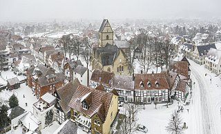 Der Schneefall hat Halle ein völlig anderes Antlitz verpasst. Von oben betrachtet hat sich das Haller Herz in eine prächtige Winterlandschaftverwandelt. - Ulrich Fälker Der Schneefall hat Halle ein völlig anderes Antlitz verpasst. Von oben betrachtet hat sich das Haller Herz in eine prächtige Winterlandschaftverwandelt. - Ulrich Fälker