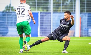 Visar Musliu, hier im Testspiel gegen Preußen Münster, wird dem SC Paderborn in den nächsten drei Zweitligapartien fehlen. - Sarah Jonek Visar Musliu, hier im Testspiel gegen Preußen Münster, wird dem SC Paderborn in den nächsten drei Zweitligapartien fehlen. - Sarah Jonek