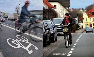 Radweg ist nicht gleich Radweg: Die Polizei sieht zwischen diesen Versionen an Stadtring und Beckhausstraße zwei grundlegende Unterschiede. - Andreas Zobe, Sarah Jonek Radweg ist nicht gleich Radweg: Die Polizei sieht zwischen diesen Versionen an Stadtring und Beckhausstraße zwei grundlegende Unterschiede. - Andreas Zobe, Sarah Jonek