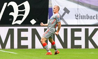 SCP-Torjäger Sven Michel, der hier über seinen 2:0-Treffer in Aue jubelt, befindet sich derzeit in Topform. - imago images/Picture Point LE SCP-Torjäger Sven Michel, der hier über seinen 2:0-Treffer in Aue jubelt, befindet sich derzeit in Topform. - imago images/Picture Point LE