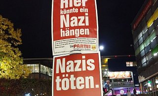 Die Plakate der Satirepartei "Die Partei" sorgen seit 2019 für Diskussionen, auch auf juristischer Ebene. - Die Partei Die Plakate der Satirepartei "Die Partei" sorgen seit 2019 für Diskussionen, auch auf juristischer Ebene. - Die Partei