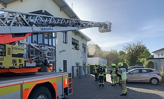 In den Räumen eines Unternehmens im Balhorner Feld ist es am Dienstagmorgen zu einem Brand gekommen. - Ralph Meyer In den Räumen eines Unternehmens im Balhorner Feld ist es am Dienstagmorgen zu einem Brand gekommen. - Ralph Meyer