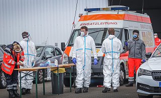 Das Bielefelder Corona-Testzentrum. - Sarah Jonek Das Bielefelder Corona-Testzentrum. - Sarah Jonek