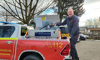 Mit Mario Dauks Tankstation können wichtige Geräte und Maschinen wie Notstromaggregate oder Wasserpumpen am Laufen gehalten werden. - MT-Foto: Monika Jäger Mit Mario Dauks Tankstation können wichtige Geräte und Maschinen wie Notstromaggregate oder Wasserpumpen am Laufen gehalten werden. - MT-Foto: Monika Jäger