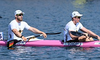 Das Duo Max Lemke und Jacob Schopg gehört auch im Zweier-Kajak zu den Favoriten. - Sebastian Kahnert/dpa Das Duo Max Lemke und Jacob Schopg gehört auch im Zweier-Kajak zu den Favoriten. - Sebastian Kahnert/dpa