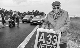 Am 18. November 2019 wurde die Autobahnlücke geschlossen. Für Harald Vosshall einer der wichtigsten Tage seines Lebens. - Christian Weische Am 18. November 2019 wurde die Autobahnlücke geschlossen. Für Harald Vosshall einer der wichtigsten Tage seines Lebens. - Christian Weische