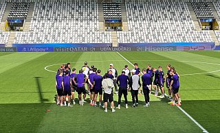Die deutsche U21 stimmt sich auf das EM-Halbfinale ein. - Christian Kunz/dpa Die deutsche U21 stimmt sich auf das EM-Halbfinale ein. - Christian Kunz/dpa