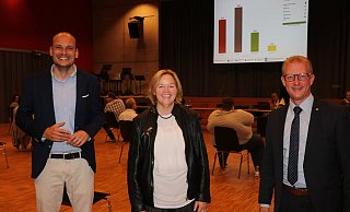 Philip Kleineberg (CDU), Regina Schlüter-Ruff (Grüne) und Amtsinhaber Thomas Meyer (SPD, v. l.) waren ins Rennen ums Bürgermeisteramt gegangen. Foto: Ekkehard Wind - Ekkehard Wind Philip Kleineberg (CDU), Regina Schlüter-Ruff (Grüne) und Amtsinhaber Thomas Meyer (SPD, v. l.) waren ins Rennen ums Bürgermeisteramt gegangen. Foto: Ekkehard Wind - Ekkehard Wind