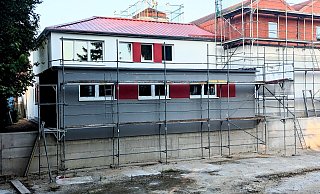 Der Umbau des Feuerwehrgerätehauses in Peckelsheim ist im hinteren Bereich schon weitgehend abgeschlossen. - Burkhard Battran Der Umbau des Feuerwehrgerätehauses in Peckelsheim ist im hinteren Bereich schon weitgehend abgeschlossen. - Burkhard Battran