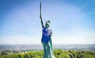 Das Hermannsdenkmal in Detmold im temporären neuen Look. - Mike-Dennis Müller Das Hermannsdenkmal in Detmold im temporären neuen Look. - Mike-Dennis Müller