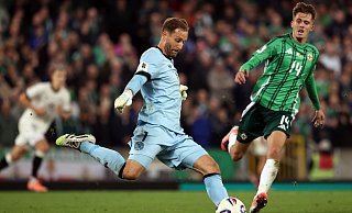 Oliver Baumann zeigte in Belfast eine sehr souveräne Leistung. - Liam Mcburney/PA Wire/dpa Oliver Baumann zeigte in Belfast eine sehr souveräne Leistung. - Liam Mcburney/PA Wire/dpa