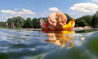 In Bielefeld gibt es nur einen Badesee: Den Queller-See, zugänglich nur für Übernachtungsgäste des Campingparks. - Picture Alliance In Bielefeld gibt es nur einen Badesee: Den Queller-See, zugänglich nur für Übernachtungsgäste des Campingparks. - Picture Alliance