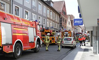 Die Feuerwehr rückte zum Einsatz in der Warburger Innenstadt aus. - Dieter Scholz Die Feuerwehr rückte zum Einsatz in der Warburger Innenstadt aus. - Dieter Scholz