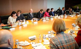 Bundeskanzler Olaf Scholz während der Sitzung des Kabinetts im Kanzleramt. - Kay Nietfeld/dpa Bundeskanzler Olaf Scholz während der Sitzung des Kabinetts im Kanzleramt. - Kay Nietfeld/dpa