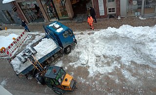 Die Fußgängerzone wurde von den Schneemassen befreit. - Thomas Löhrig Die Fußgängerzone wurde von den Schneemassen befreit. - Thomas Löhrig