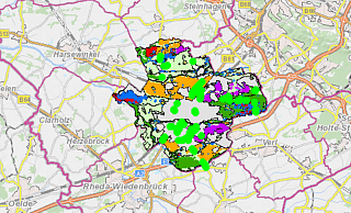 Über die Inhalte des Landschaftsplans konnten sich Bürger auch im Internet anhand einer interaktiven Karte informieren: Hier geht es zur Karte. - Screenshot: Kreis Gütersloh Über die Inhalte des Landschaftsplans konnten sich Bürger auch im Internet anhand einer interaktiven Karte informieren: Hier geht es zur Karte. - Screenshot: Kreis Gütersloh