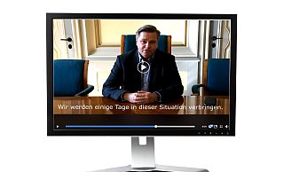 Videobotschaft von Herfords Bürgermeister Tim Kähler. - Screenshot/Montage Horstmann Videobotschaft von Herfords Bürgermeister Tim Kähler. - Screenshot/Montage Horstmann