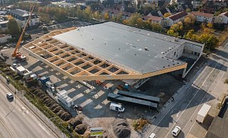 Das neue Center von oben - sogar überdacht geparkt werden kann künftig dort. - Zeidler Luftbild Rheda-Wiedenbrück Das neue Center von oben - sogar überdacht geparkt werden kann künftig dort. - Zeidler Luftbild Rheda-Wiedenbrück
