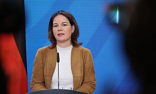 «Dem zynischen Spiel Russlands entgegentreten: Bundesaußenministerin Annalena Baerbock. - Jörg Carstensen/dpa «Dem zynischen Spiel Russlands entgegentreten: Bundesaußenministerin Annalena Baerbock. - Jörg Carstensen/dpa