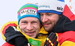 Zwischen Francesco Friedrich (links) und Johannes Lochner herrscht neuerdings Stunk. - Robert Michael/dpa Zwischen Francesco Friedrich (links) und Johannes Lochner herrscht neuerdings Stunk. - Robert Michael/dpa