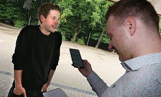 SPD-Vize Kevin Kühnert (links) im Gespräch mit Redakteur Florian Weyand. - Gerald Dunkel SPD-Vize Kevin Kühnert (links) im Gespräch mit Redakteur Florian Weyand. - Gerald Dunkel